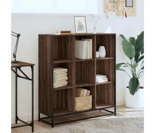 Grāmatplaukts, Ozola, 97,5X33X107,5Cm, Inženierijas Koks&Metāls Vidaxl