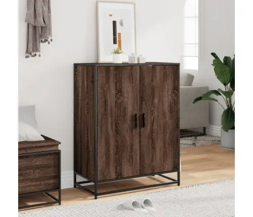 Apavu Skapītis, Brūns, 75X38X97,5 Cm, Inženierijas Koks&Metāls Vidaxl