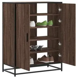 Apavu Skapītis, Brūns, 75X38X97,5 Cm, Inženierijas Koks&Metāls Vidaxl