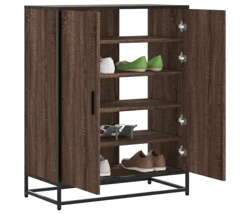 Apavu Skapītis, Brūns, 75X38X97,5 Cm, Inženierijas Koks&Metāls Vidaxl