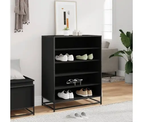 Jalatsikapp, Must, 75X38X97,5 cm Tehispuit