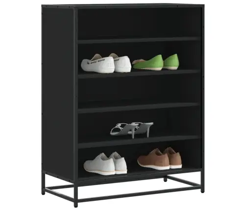 Jalatsikapp, Must, 75X38X97,5 cm Tehispuit