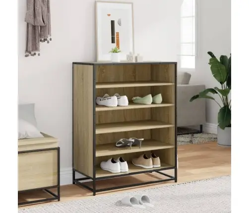 Apavu Skapītis, Ozolkoka, 75X38X97,5Cm Inženierijas Koks&Metāls Vidaxl