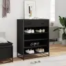 Apavu Skapis Melns 75X38X97,5 Cm Engineered Wood And Metal Vidaxl