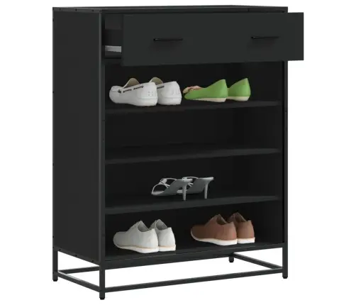 Apavu Skapis Melns 75X38X97,5 Cm Engineered Wood And Metal Vidaxl