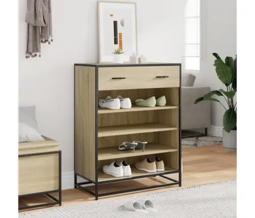 Apavu Skapītis, Ozolkoka, 75X38X97,5Cm Inženierijas Koks&Metāls Vidaxl