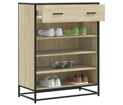 Apavu Skapītis, Ozolkoka, 75X38X97,5Cm Inženierijas Koks&Metāls Vidaxl