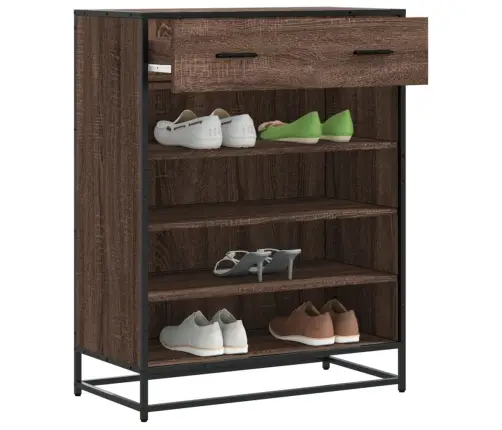 Apavu Skapītis, Brūns, 75X38X97,5 Cm, Inženierijas Koks&Metāls Vidaxl