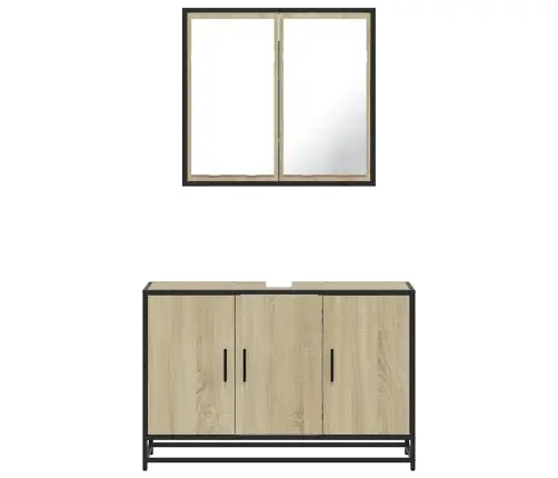 2-Osaline Vannitoa Mööblikomplekt, Sonoma Tamm, Tehispuit