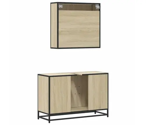 2-Osaline Vannitoa Mööblikomplekt, Sonoma Tamm, Tehispuit