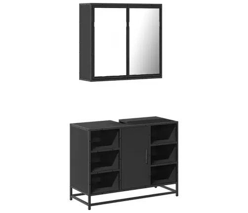 2-Daļīgs Vannasistabas Mēbeļu Komplekts, Melns, Koks Vidaxl 2-Daļīgs Vannasistabas Mēbeļu Komplekts, Melns, Koks Vidaxl