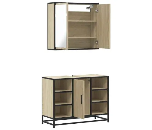 2-Daļīgs Vannasistabas Mēbeļu Komplekts, Inženierijas Koks Vidaxl