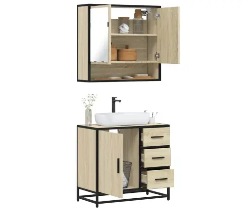 2-Daļīgs Vannasistabas Mēbeļu Komplekts, Inženierijas Koks Vidaxl