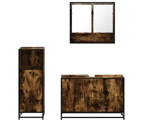 3-Daļīgs Vannasistabas Mēbeļu Komplekts, Ozolkoka Krāsa Vidaxl