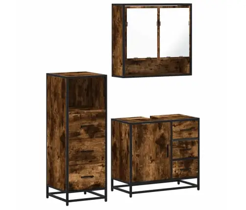 3-Daļīgs Vannasistabas Mēbeļu Komplekts, Ozolkoka Krāsa Vidaxl 3-Daļīgs Vannasistabas Mēbeļu Komplekts, Ozolkoka Krāsa Vidaxl