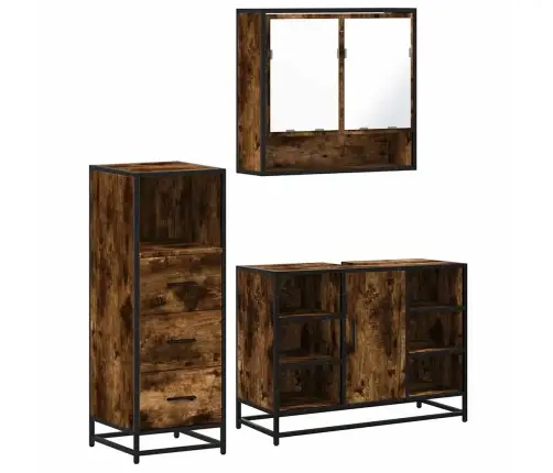 3-Daļīgs Vannasistabas Mēbeļu Komplekts, Ozolkoka Krāsa Vidaxl