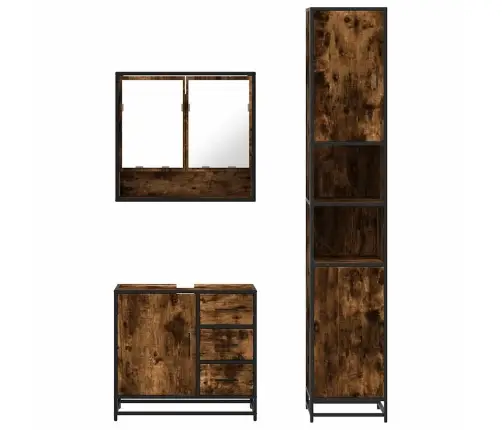 3-Daļīgs Vannasistabas Mēbeļu Komplekts, Ozolkoka Krāsa Vidaxl