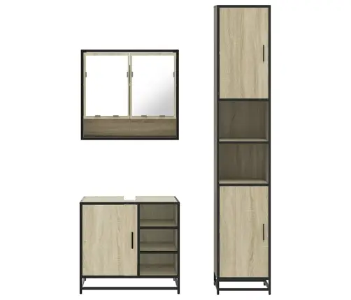 3-Daļīgs Vannasistabas Mēbeļu Komplekts, Sonomas Ozolkoka Vidaxl