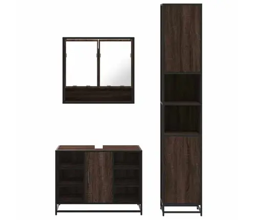 3-Daļīgs Vannasistabas Mēbeļu Komplekts, Ozolkoka Krāsa Vidaxl 3-Daļīgs Vannasistabas Mēbeļu Komplekts, Ozolkoka Krāsa Vidaxl