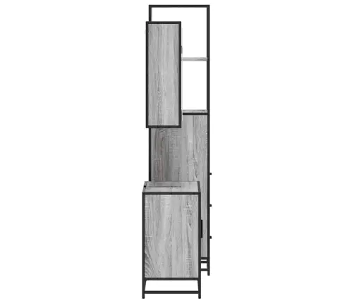 Vonios Baldų Komplektas, 3 Dalių, Pilkas Ąžuolo, Mediena