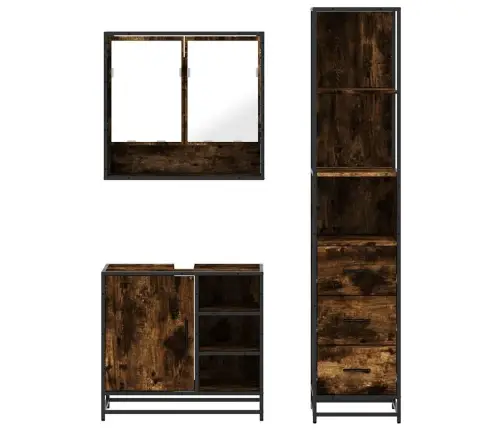 3-Daļīgs Vannasistabas Mēbeļu Komplekts, Ozolkoka Krāsa Vidaxl