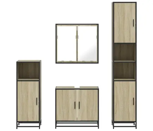 4-Daļīgs Vannasistabas Mēbeļu Komplekts, Sonomas Ozolkoka Vidaxl
