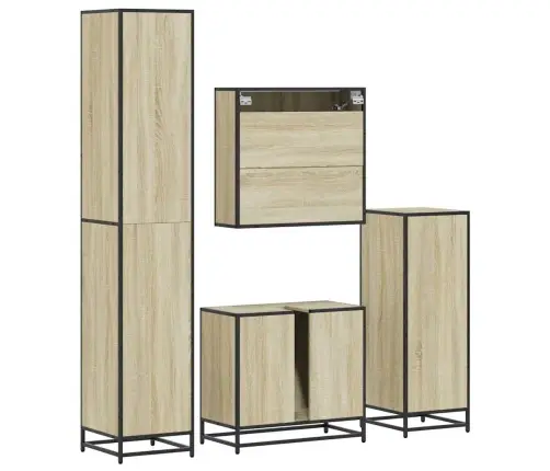 4-Daļīgs Vannasistabas Mēbeļu Komplekts, Sonomas Ozolkoka Vidaxl
