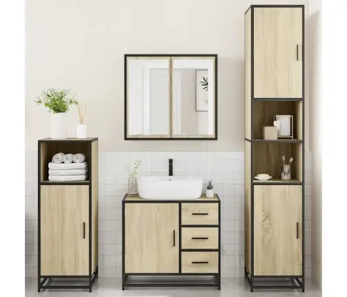 4-Daļīgs Vannasistabas Mēbeļu Komplekts, Sonomas Ozolkoka Vidaxl