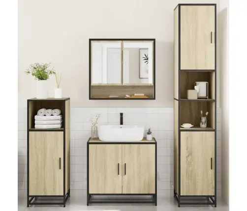 4-Daļīgs Vannasistabas Mēbeļu Komplekts, Sonomas Ozolkoka Vidaxl