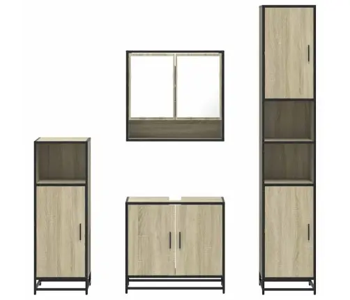 4-Daļīgs Vannasistabas Mēbeļu Komplekts, Sonomas Ozolkoka Vidaxl