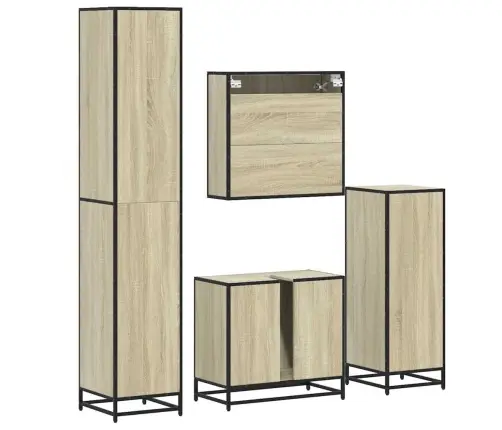 4-Daļīgs Vannasistabas Mēbeļu Komplekts, Sonomas Ozolkoka Vidaxl