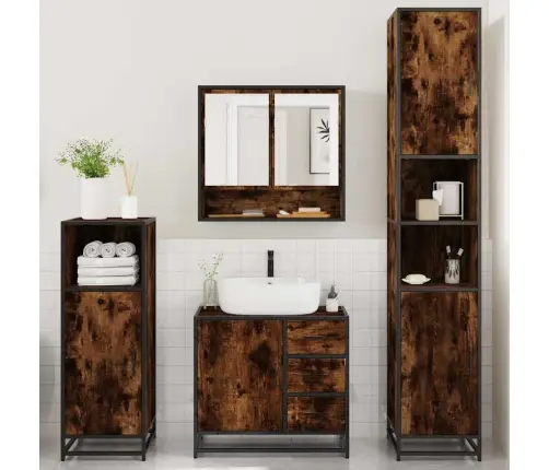 4-Daļīgs Vannasistabas Mēbeļu Komplekts, Ozolkoka Krāsa Vidaxl