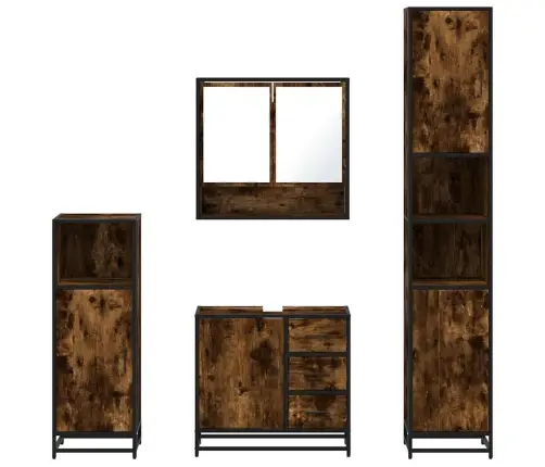 4-Daļīgs Vannasistabas Mēbeļu Komplekts, Ozolkoka Krāsa Vidaxl