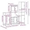 4-Osaline Vannitoa Mööblikomplekt, Suitsutatud Tamm, Tehispuit 4-Osaline Vannitoa Mööblikomplekt, Suitsutatud Tamm, Tehispuit