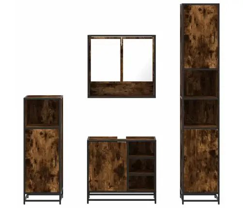 4-Daļīgs Vannasistabas Mēbeļu Komplekts, Ozolkoka Krāsa Vidaxl