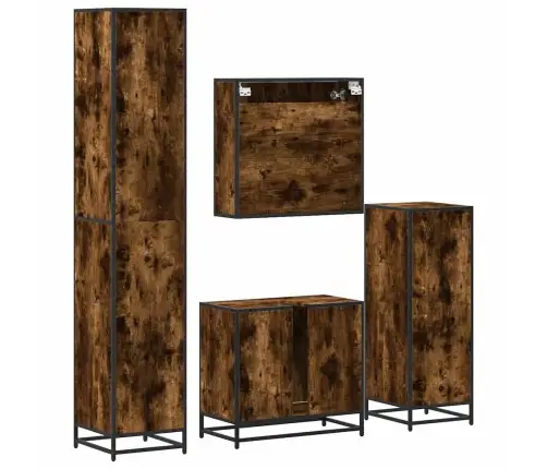 4-Daļīgs Vannasistabas Mēbeļu Komplekts, Ozolkoka Krāsa Vidaxl