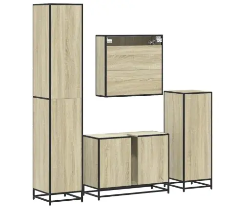 4-Daļīgs Vannasistabas Mēbeļu Komplekts, Sonomas Ozolkoka Vidaxl