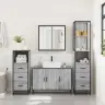 4-Daļīgs Vannasistabas Mēbeļu Komplekts, Pelēka Ozolkoka Krāsa Vidaxl