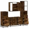 4-Osaline Vannitoa Mööblikomplekt, Suitsutatud Tamm, Tehispuit