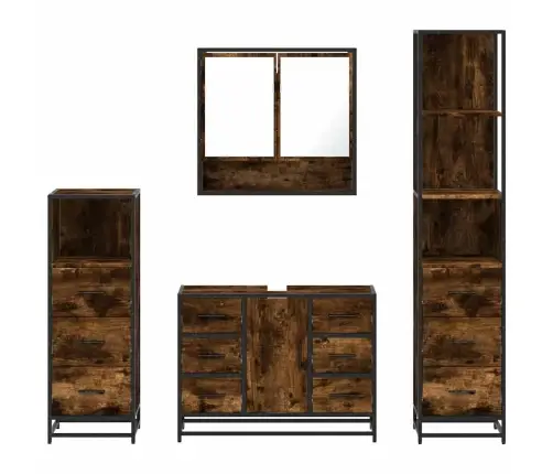 4-Daļīgs Vannasistabas Mēbeļu Komplekts, Ozolkoka Krāsa Vidaxl 4-Daļīgs Vannasistabas Mēbeļu Komplekts, Ozolkoka Krāsa Vidaxl