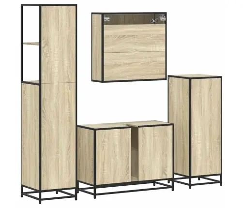 4-Daļīgs Vannasistabas Mēbeļu Komplekts, Sonomas Ozolkoka Vidaxl