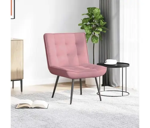 Relaksējošais Krēsls Rozā 64X74X84 Cm Samts Vidaxl