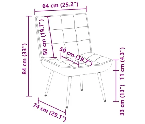 Lõõgastav Tool Kollane 64X74X84 Cm Velvet