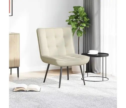 Poilsio Kėdė, Kreminės Spalvos, 64X74X84cm Aksomas