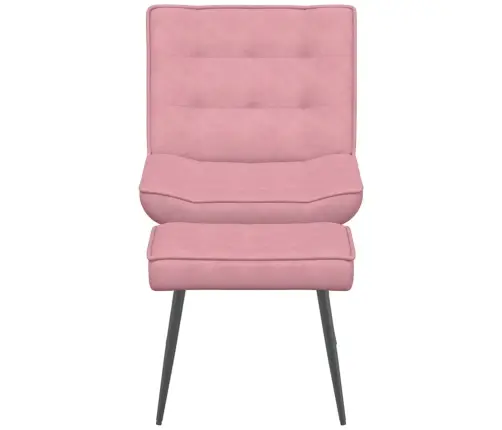 Atpūtas Krēsls Ar Kājsoliņu, Rozā Samts Vidaxl