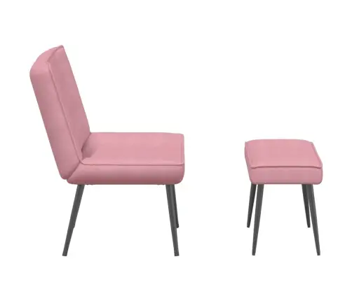 Atpūtas Krēsls Ar Kājsoliņu, Rozā Samts Vidaxl