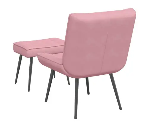 Atpūtas Krēsls Ar Kājsoliņu, Rozā Samts Vidaxl
