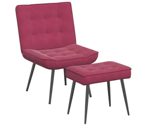 Atpūtas Krēsls Ar Kāju Balstu, Vīnsarkans Samts Vidaxl