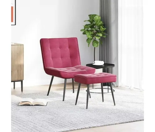 Atpūtas Krēsls Ar Kāju Balstu, Vīnsarkans Samts Vidaxl