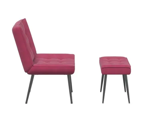 Atpūtas Krēsls Ar Kāju Balstu, Vīnsarkans Samts Vidaxl